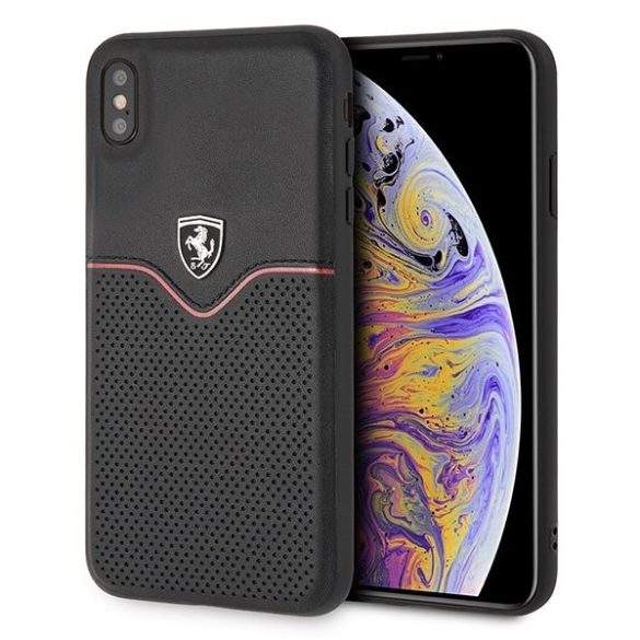 Ferrari Hardcase FEOVEHCI65BK iPhone Xs Max fekete Off Track Victory telefon tok telefontok