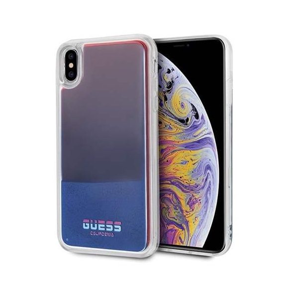 Guess GUHCI65GLCRE iPhone Xs Max czerwo ny / piros Hardcase California világít a sötétben telefon tok telefontok