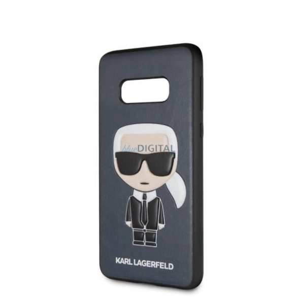 Karl Lagerfeld KLHCS10LIKPUBL Iconic Karl Embossed keménytok Samsung Galaxy S10e - tengerészkék