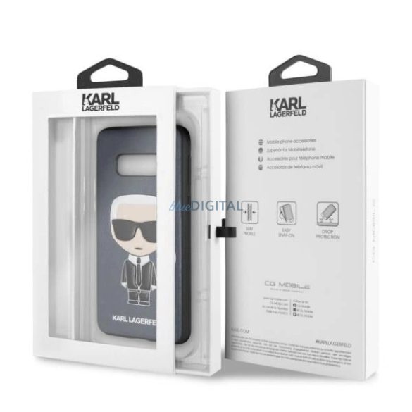 Karl Lagerfeld KLHCS10LIKPUBL Iconic Karl Embossed keménytok Samsung Galaxy S10e - tengerészkék