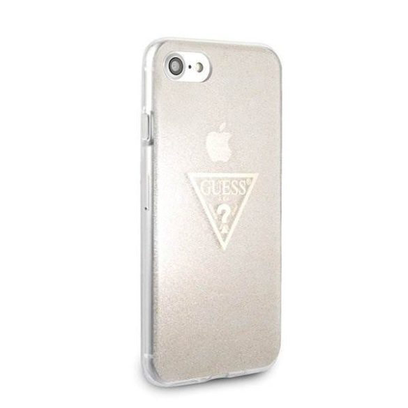 Guess GUHCI8SGTLGO iPhone SE 2020 / iPhone 8 / iPhone 7 arany kemény tok Glitter Triangle telefontok