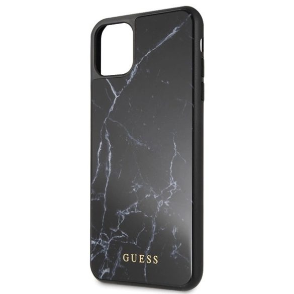 Guess GUHCN65HYMABK Marble Glass tok iPhone 11 Pro Max - fekete