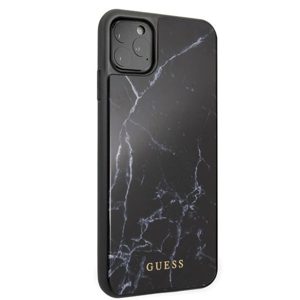 Guess GUHCN65HYMABK Marble Glass tok iPhone 11 Pro Max - fekete