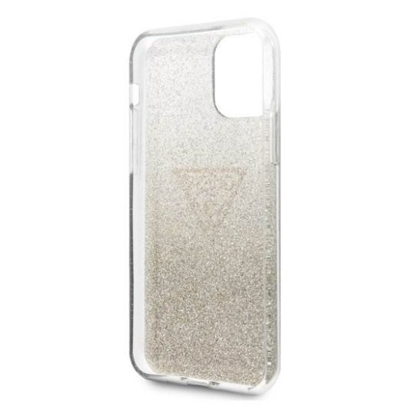 Guess GUHCN65SGTLGO iPhone 11 Pro Max arany kemény tok Glitter Triangle telefontok