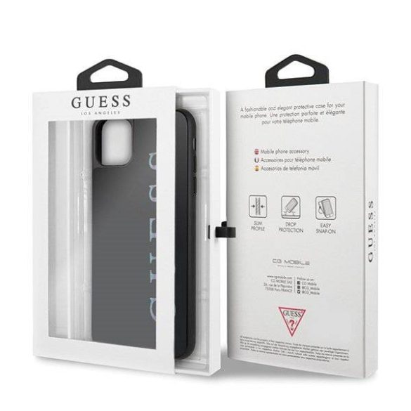 Guess GUHCN65LGMLBK iPhone 11 Pro Max czarny / fekete kemény tok Glitter Logo telefontok