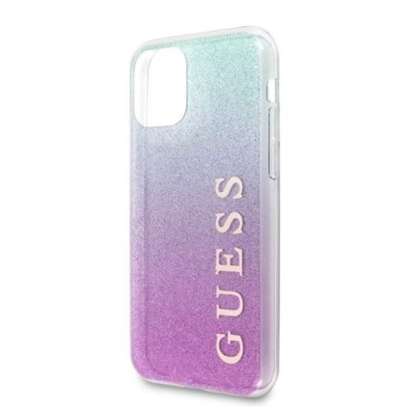 Guess GUHCN65PCUGLPBL iPhone 11 Pro Max rózsaszín-kék kemény tok Glitter Gradient telefontok