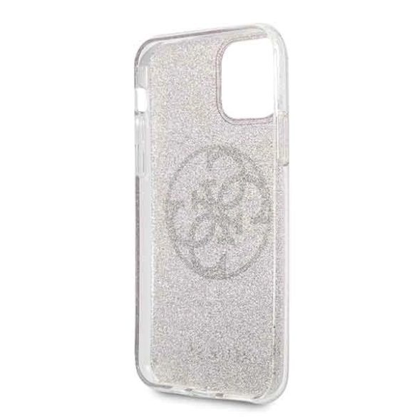 Guess GUHCN58PCUGLPI 4G Circle Glitter keménytok iPhone 11 Pro - rózsaszín