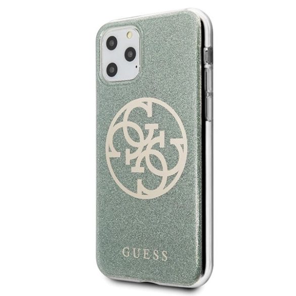 Guess GUHCN65PCUGLKA 4G Circle Glitter keménytok iPhone 11 Pro Max - khaki