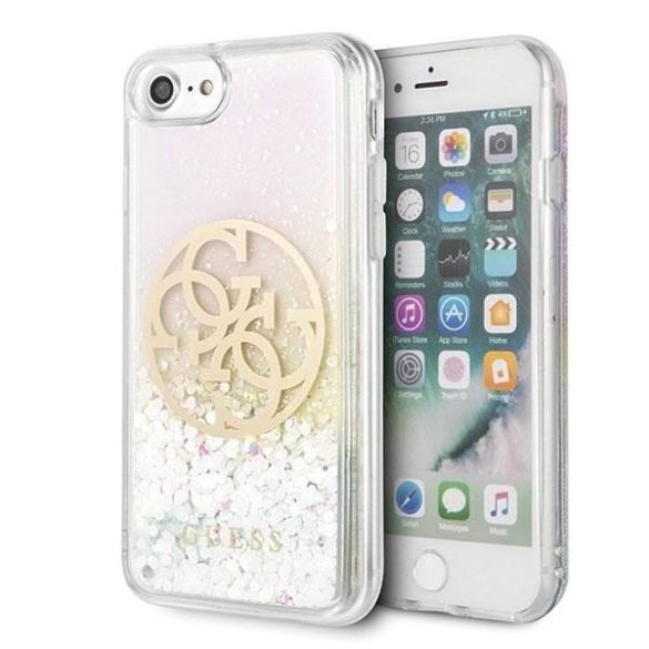 Guess GUHCI8LGIRGP iPhone 7/8 / SE 2020 kemény tok Liquid Glitter 4G kör telefontok