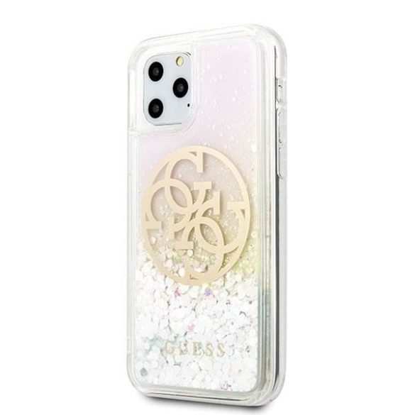 Guess GUHCN65LGIRGP iPhone 11 Pro Max kemény tok Gradient Liquid Glitter Circle Logo telefontok