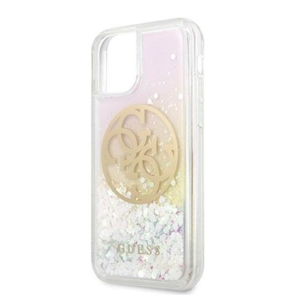 Guess GUHCN65LGIRGP iPhone 11 Pro Max kemény tok Gradient Liquid Glitter Circle Logo telefontok