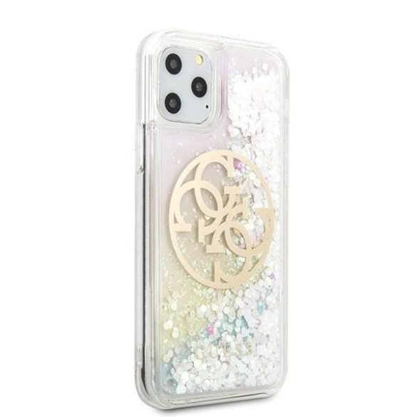 Guess GUHCN65LGIRGP iPhone 11 Pro Max kemény tok Gradient Liquid Glitter Circle Logo telefontok