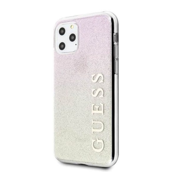 Guess GUHCN58PCUGLGPI iPhone 11 Pro rózsaszín kemény tok Gradient Glitter telefontok