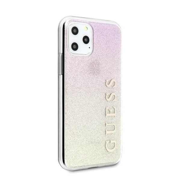 Guess GUHCN58PCUGLGPI iPhone 11 Pro rózsaszín kemény tok Gradient Glitter telefontok