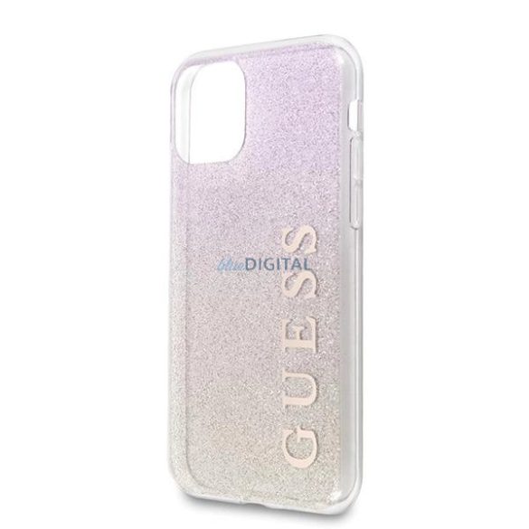 Guess GUHCN65PCUGLGPI Gradient Glitter keménytok iPhone 11 Pro Max - rózsaarany