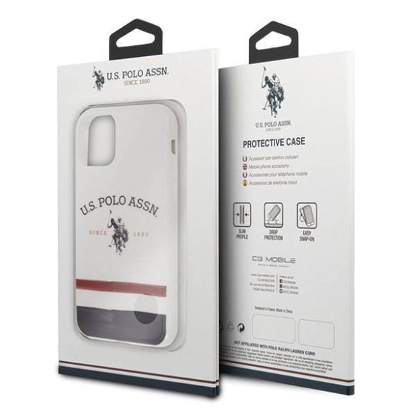 US Polo USHCN58PCSTRB iPhone 11 Pro fehér Trikolor Pattern Collection telefontok