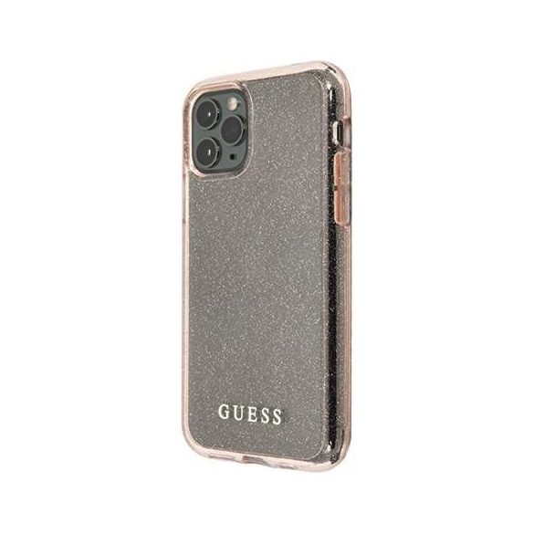 Guess GUHCN58PCGLPI iPhone 11 Pro rózsaszín kemény tok Glitter telefontok