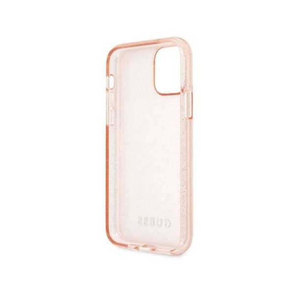 Guess GUHCN58PCGLPI iPhone 11 Pro rózsaszín kemény tok Glitter telefontok