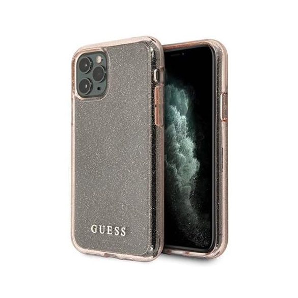 Guess GUHCN65PCGLPI iPhone 11 Pro Max rózsaszín kemény tok Glitter telefontok