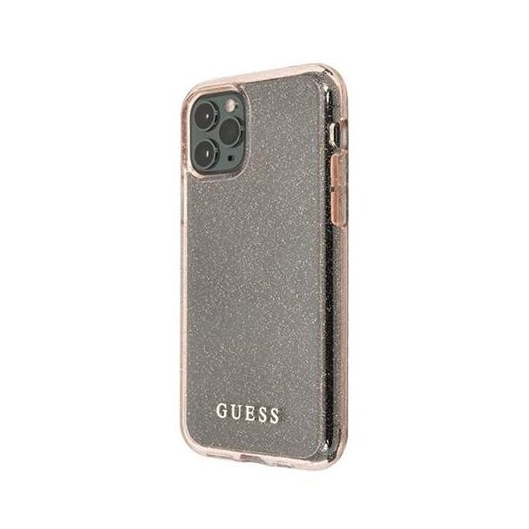 Guess GUHCN65PCGLPI iPhone 11 Pro Max rózsaszín kemény tok Glitter telefontok