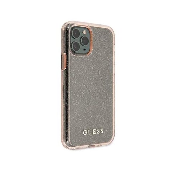 Guess GUHCN65PCGLPI iPhone 11 Pro Max rózsaszín kemény tok Glitter telefontok