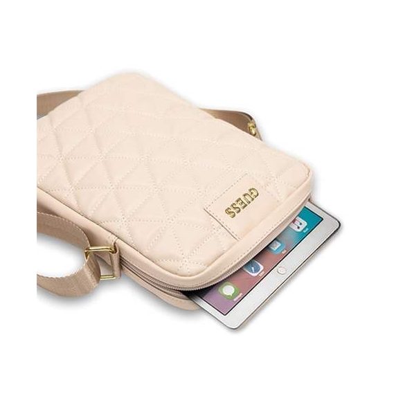Guess Torba GUTB10QLPK 10" różowa / rózsaszín steppelt Tablet táska
