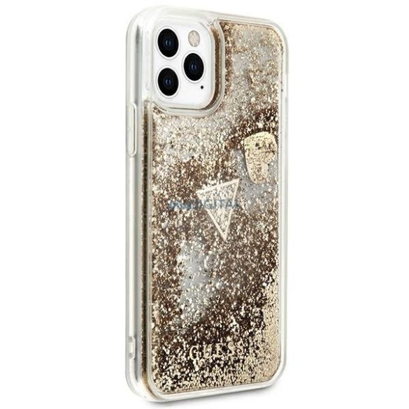 Guess GUOHCN58GLHFLGO iPhone 11 Pro arany / arany kemény tok csillámos Charms