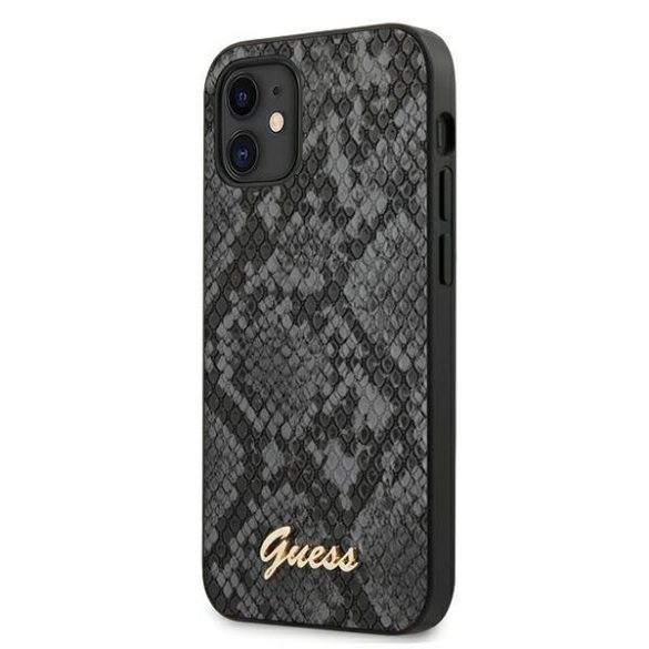 Guess GUHCP12SPUSNSMLBK iPhone 12 mini 5,4" fekete kemény tok Script Python Kollekció telefontok