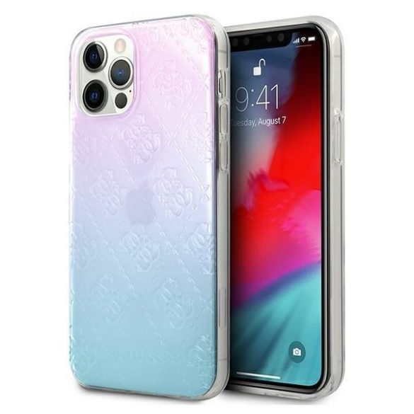 Guess GUHCP12L3D4GGBP iPhone 12 Pro Max 6,7" kék és rózsaszín kemény tok 4G 3D Pattern Kollekció telefontok