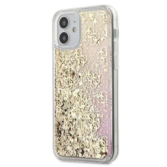 Guess GUHCP12SLG4GGPIGO iPhone 12 5,4" arany tok Gradient Liquid Glitter 4GGuess / GUE000862 telefontok