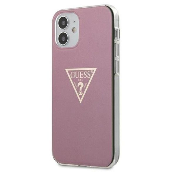 Guess GUHCP12SPCUMPTPI iPhone 12 5,4" rózsaszín tok Metallic Collection Guess / GUE00084 telefontok
