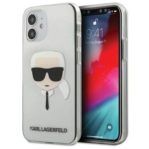 Karl Lagerfeld KLHCP12SKTR iPhone 12 mini tok Átlátszó Karl's Head telefontok