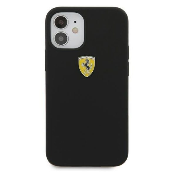 Ferrari FESSIHCP12SBK iPhone 12 mini 5,4" fekete kemény tok On Track Szilikon telefontok