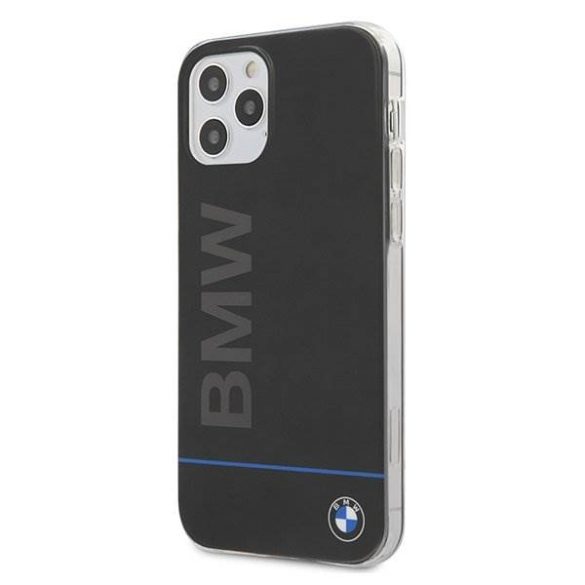 BMW BMHCP12MPCUBBK iPhone 12 Pro / iPhone 12 fekete kemény tok Signature Nyomtatott Logo telefontok