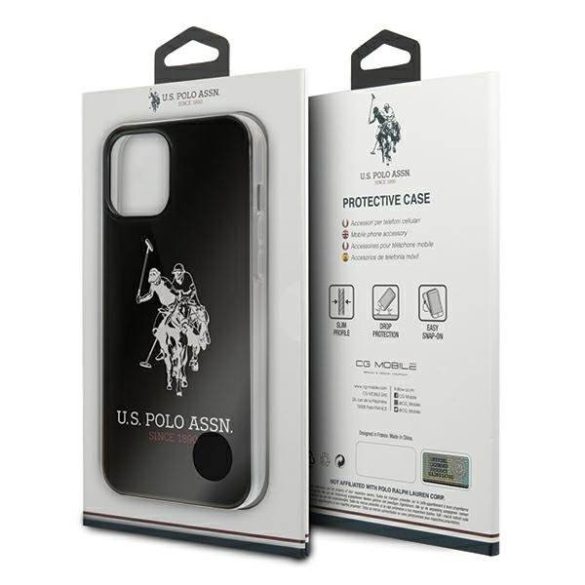 US Polo USHCP12LTPUHRBK iPhone 12 6,7" Pro Max fekete Fényes Big Logo telefontok