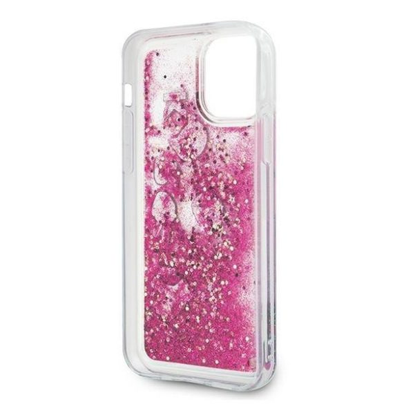 Karl Lagerfeld KLHCP12SROPI iPhone 12 mini 5,4" rózsaszín tok csillámos Charms telefontok