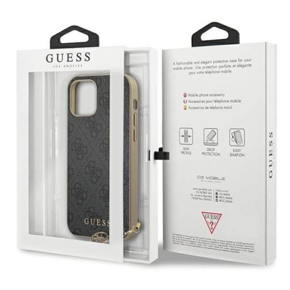 Guess GUHCP12MGF4GGR iPhone 12/12 Pro 6,1" szürke keménytok