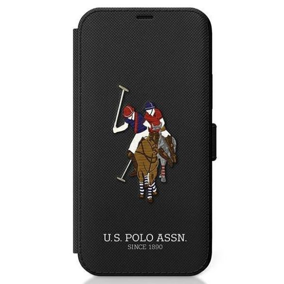 US Polo USFLBKP12MPUGFLBK iPhone 12 / iPhone 12 Pro 6,1" fekete könyv Polo Embroidery Collection telefontok