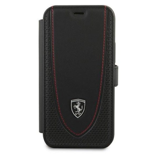 Ferrari FEOGOFLBKP12SBK iPhone 12 mini 5,4" fekete könyv Off Track Perforált telefontok