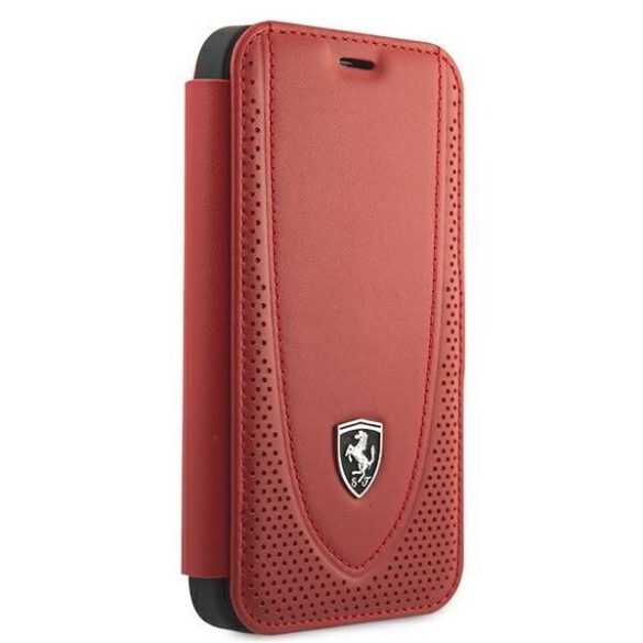 Ferrari FEOGOFLBKP12SRE iPhone 12 mini 5,4" piros könyv Off Track Perforált telefontok