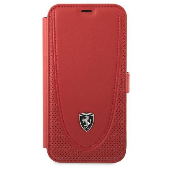 Ferrari FEOGOFLBKP12LRE iPhone 12 Pro Max 6,7" piros könyv Off Track Perforált telefontok