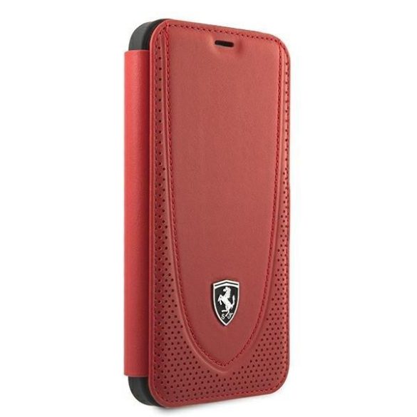 Ferrari FEOGOFLBKP12LRE iPhone 12 Pro Max 6,7" piros könyv Off Track Perforált telefontok