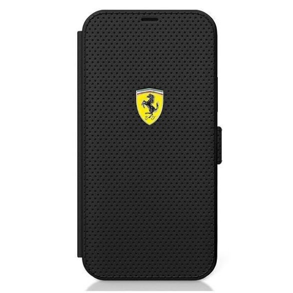 Ferrari FESPEFLBKP12LBK iPhone 12 Pro Max 6,7" fekete könyv On Track Perforált telefontok