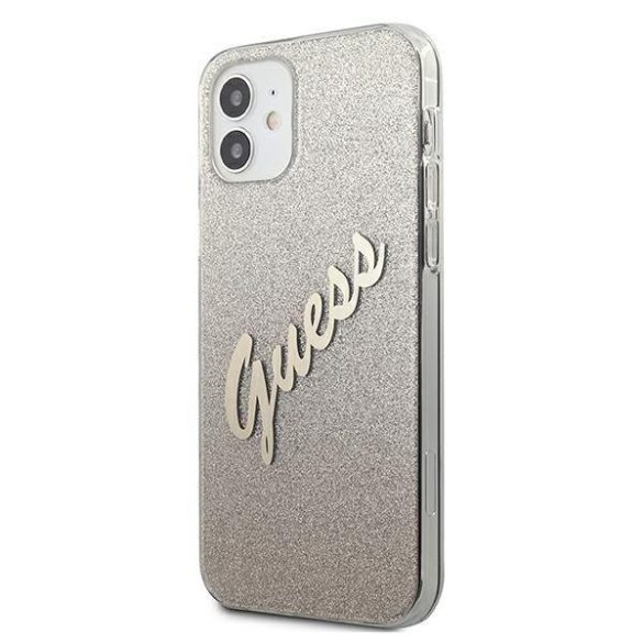 Guess GUHCP12SPCUGLSGO iPhone 12 mini 5,4" arany tok csillámos Gradient Script telefontok