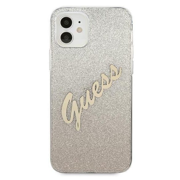 Guess GUHCP12SPCUGLSGO iPhone 12 mini 5,4" arany tok csillámos Gradient Script telefontok