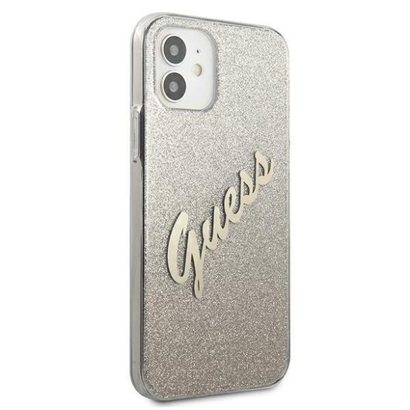 Guess GUHCP12SPCUGLSGO iPhone 12 mini 5,4" arany tok csillámos Gradient Script telefontok