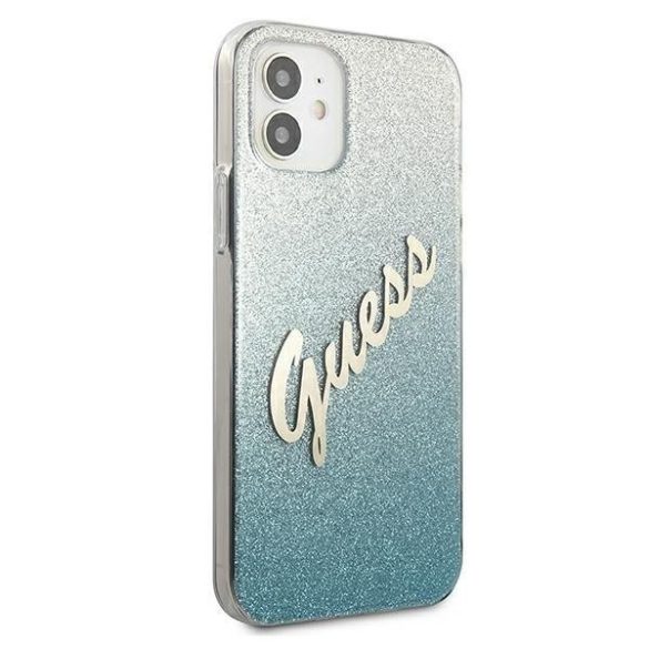 Guess GUHCP12SPCUGLSBL iPhone 12 mini 5,4" kék tok csillámos Gradient Script telefontok