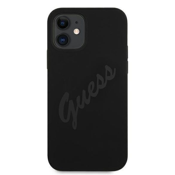 Guess GUHCP12SLSVSBK iPhone 12 mini 5,4" fekete tok Script Vintage