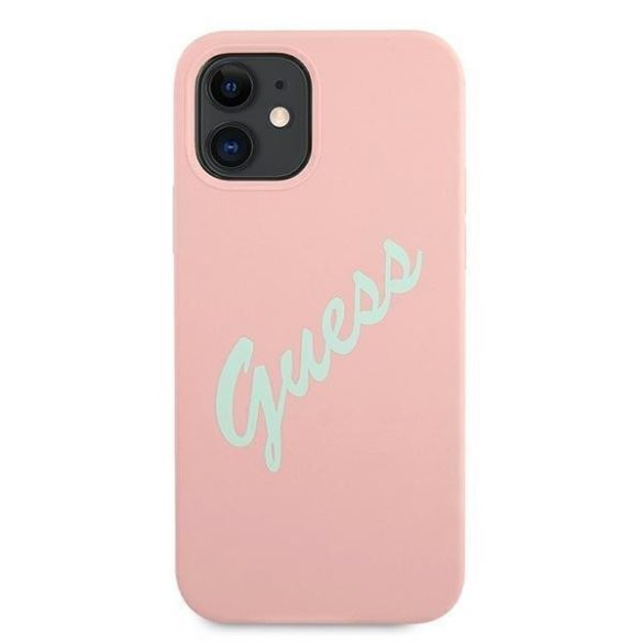 Guess GUHCP12SLSVSPG iPhone 12 mini 5,4" zöld-rózsaszín tok Szilikon Vintage