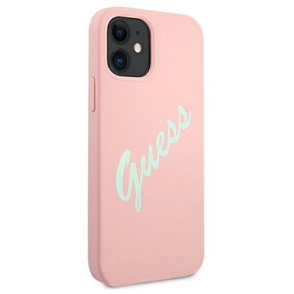 Guess GUHCP12SLSVSPG iPhone 12 mini 5,4" zöld-rózsaszín tok Szilikon Vintage